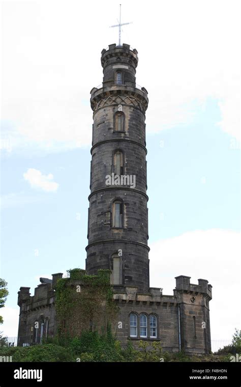 The Nelson Monument On Calton Hill In Edinburgh Scotland Stock Photo