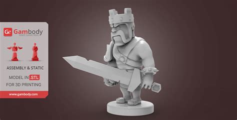 Barbarian King Clash Of Clans Stl Files For 3d Printing Gambody