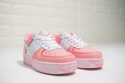 Women Nike Air Force 1 Pastel Pink Paint Splatte