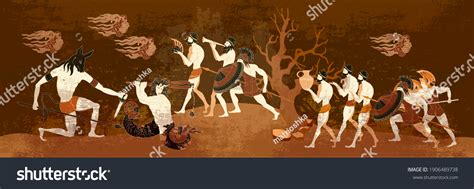 Ancient Greece Battle Scene Greek Vase Stock Vector (Royalty Free) 1906489738 | Shutterstock