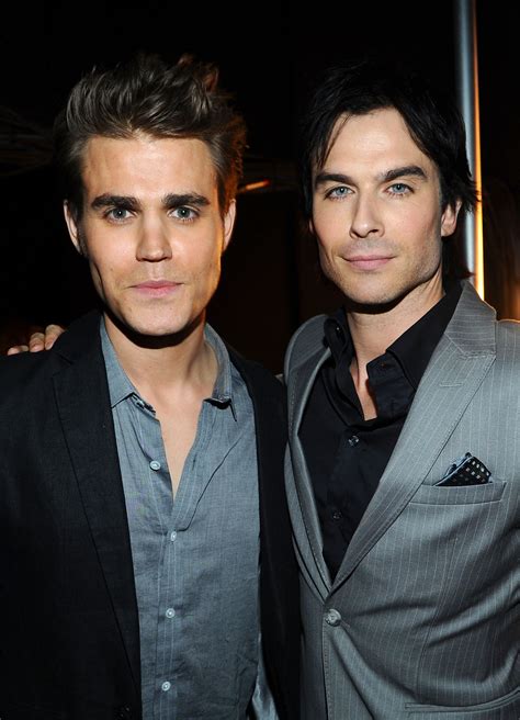 Paul Wesley And Ian Somerhalder Ninas Win Roberts Shaved Head On