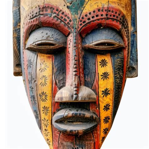 Wooden African Tribal Masks Set Traditional Wooden Mask Carving Stock Image Image Of Carving