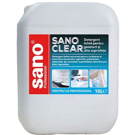 Solutie De Curatare Geamuri Si Alte Suprafete SANO Professional Clear 10 L