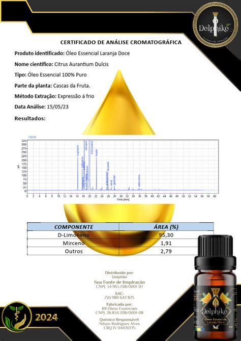 Óleo Essencial de Laranja Doce Delphiké 10ml 100 Puro e Natural