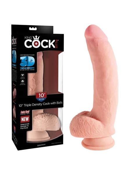 King Cock Plus Triple Density Dildo With Balls 10 In