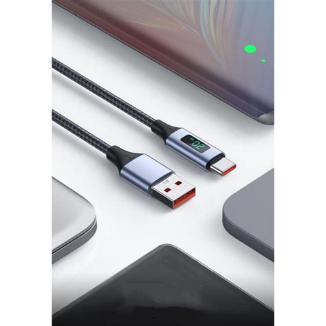 TOPK Kabel Data USB Type C Multifungsi Fast Charging LED Display 3A 1M