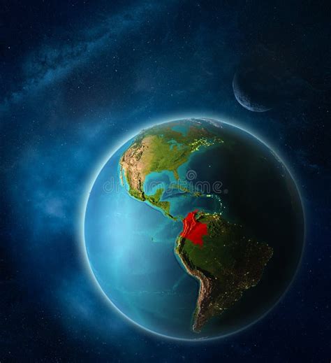 Colombia On Earth From Space Stock Illustration Illustration Of