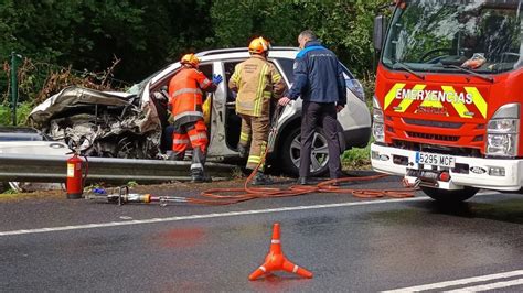 Un Choque Frontal En El Corredor Se Salda Con Dos Conductores Heridos