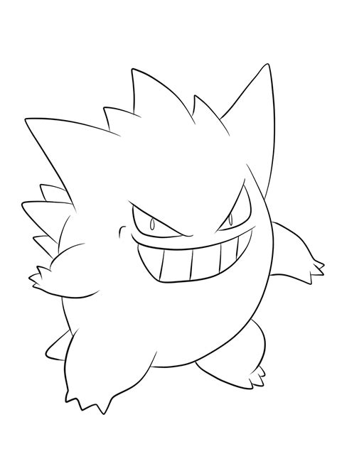 Gengar No Pokemon Generation I All Pokemon Coloring Pages