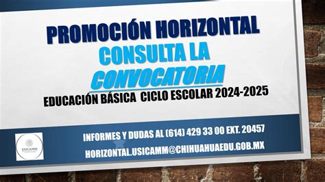 Convocatoria Promoci N Horizontal Educaci N B Sica Usicamm