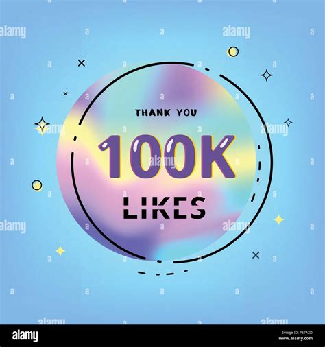 100k Likes Thank You Card Template For Social Media Vector