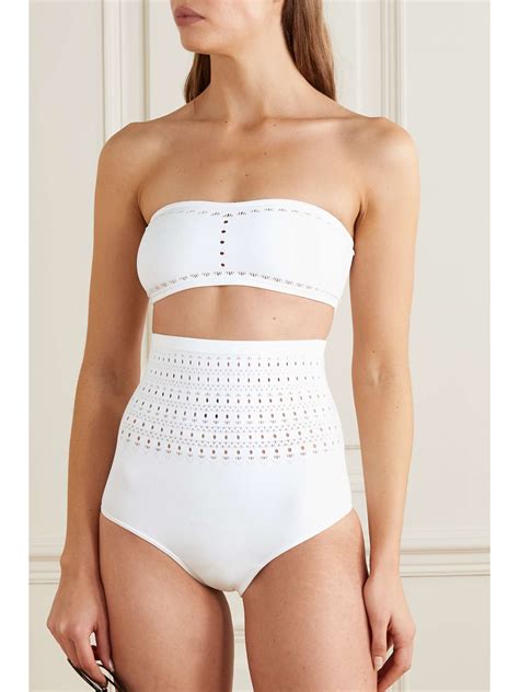 Ala A Pointelle Knit Bandeau Bikini Net A Porter