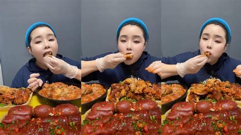 Chinese Food Mukbang Eating Show 먹방 Asmr 중국먹방양갈비양대창양뇌삼겹살고기 Mukbang