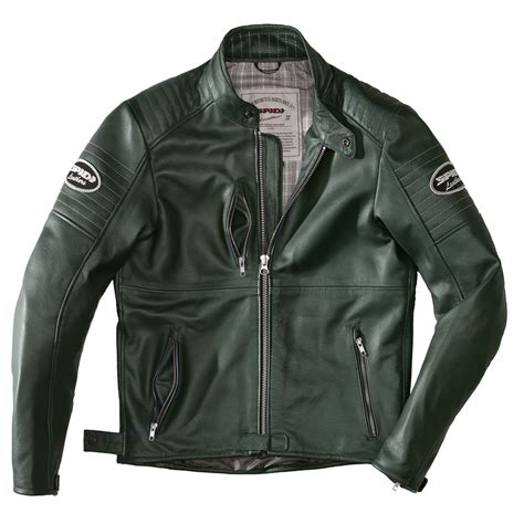 Spidi Clubber Leather Jacket Green Ice P205338 Jackets MotoStorm