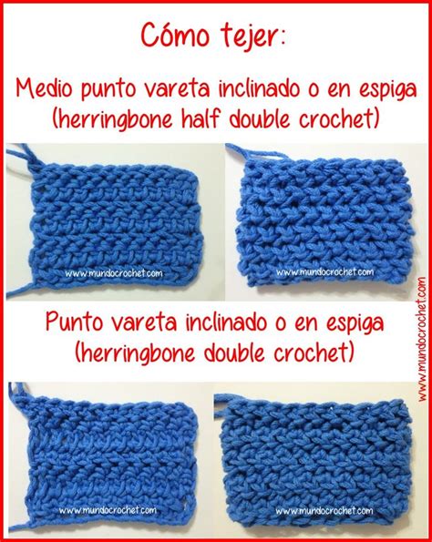 Punto Medio Vareta Inclinado O Herringbone Half Double Crochet Punto