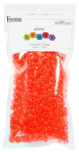 EBL Pony Bead 6x9mm Transparent Orange 750pc 1 Pay Less Super Markets