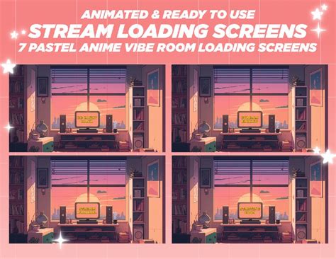 Chill Anime Lofi Room Animated Overlay Pack Stream Pack Twitch