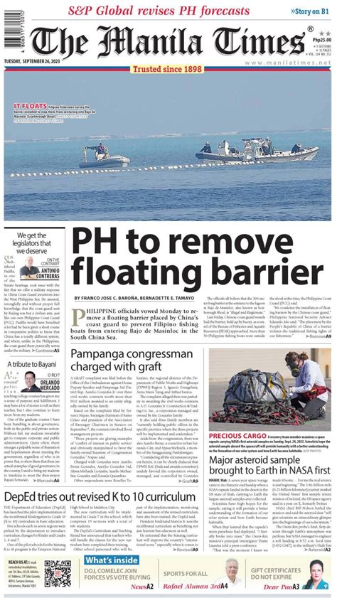 The Manila Times Front Page Sept 26 2023 The Manila Times