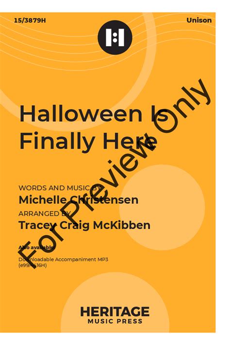 Halloween Is Finally Here Unison By Miche J W Pepper Sheet Music