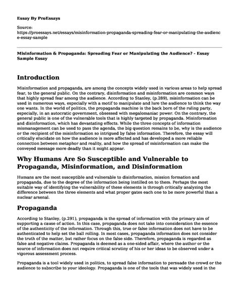 📗 Misinformation And Propaganda Spreading Fear Or Manipulating The