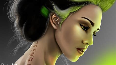 Wallpaper 1920x1080 Px Artwork Face Tattoo Women 1920x1080