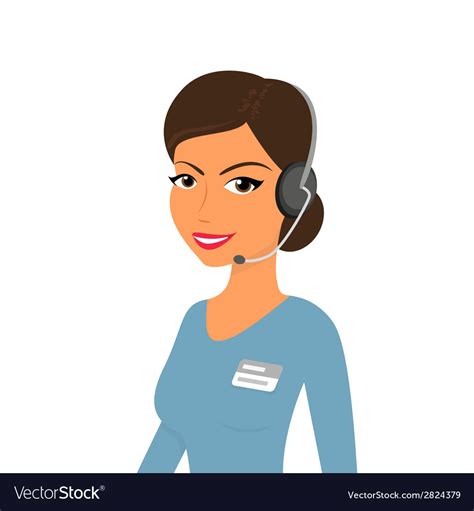 Female Call Centre Operator Royalty Free Vector Image