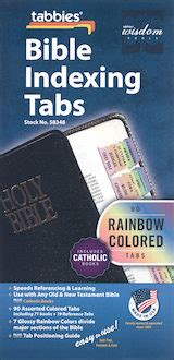 Bible Indexing Tabs: Bible Tabs, Catholic Edition, Rainbow, 10-pack, Engli…