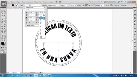 Illustrator Escribir Sobre Curva Texto En Trazado Youtube