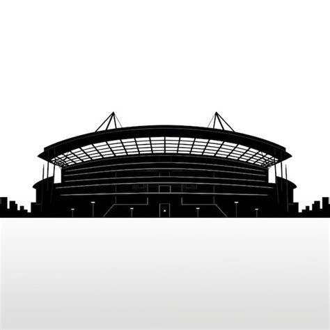 Premium Photo | Minimalistic Silhouette Of Stadium On White Background