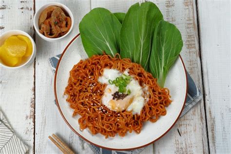 Premium Photo Korean Hot Spicy Ramen Instant Noodles Stir Fried Instant Noodle