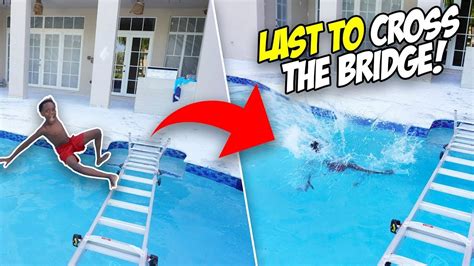 LAST TO FALL IN THE POOL WINS YouTube