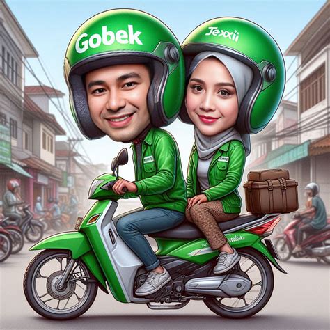 Jual Jasa Edit Karikatur Ai Ojek Online Untuk Kado Ulang Tahun Wisuda