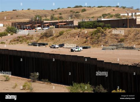 The Wall At The Mexican Border Is Modified By Us Authorities Near The