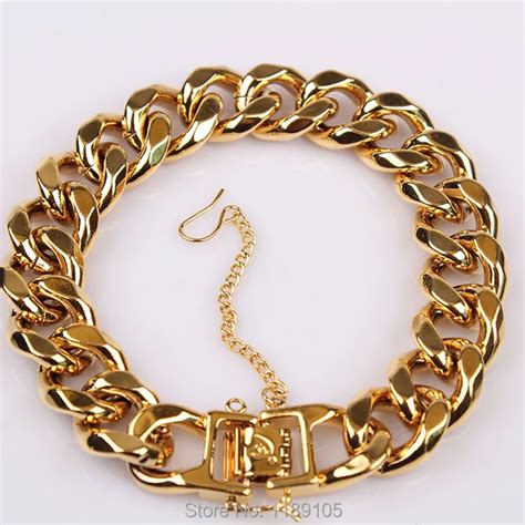 Heavy 80g Italian Real 18k 18ct Yellow Gold Filled Solid Curb Chain Link Mens Bracelet Gf