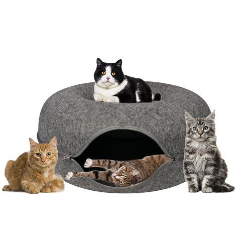 Cat Tunnel Bed Cat Tunnels For Indoor Cats Large Peekaboo Cat Cave