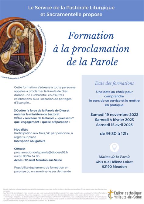 Formation La Proclamation De La Parole Dioc Se De Nanterre