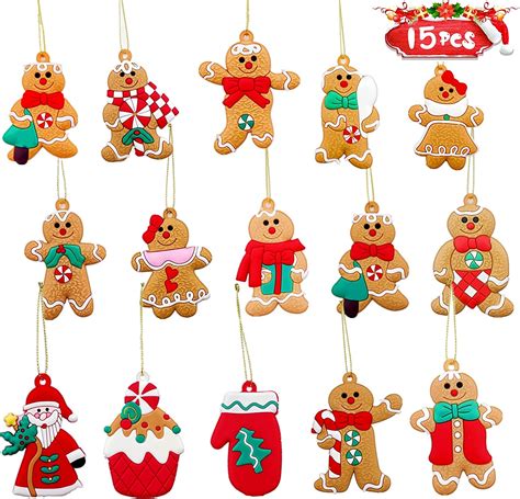 Pcs Gingerbread Man Ornaments For Mini Christmas Tree Assorted