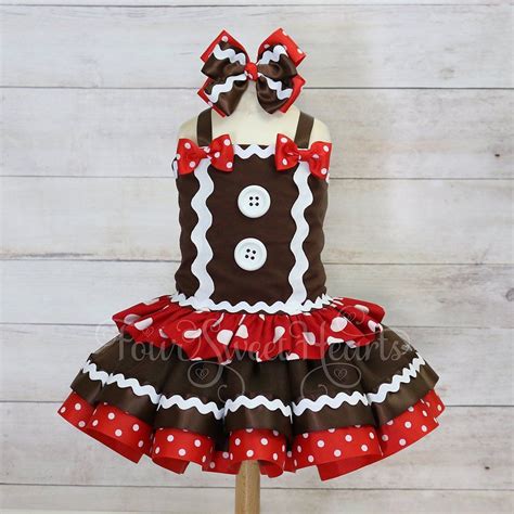 Gingerbread Tutu Dress Gingerbread Dress Girls Holiday Etsy Gingerbread Outfit Girl Elf