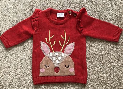 Fandf Christmas Reindeer Jumper 1 Month Ebay