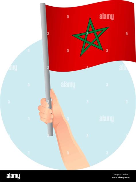 Morocco Flag In Hand Patriotic Background National Flag Of Morocco