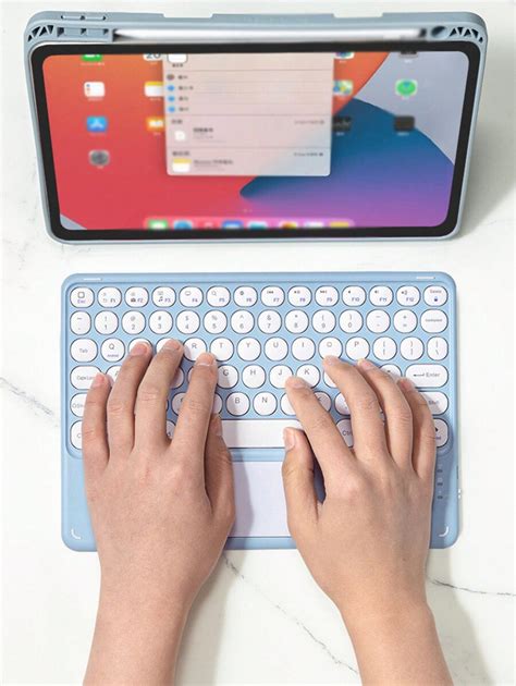 Teclado sem fio chave redonda teclado sem fio magnético para tablets e