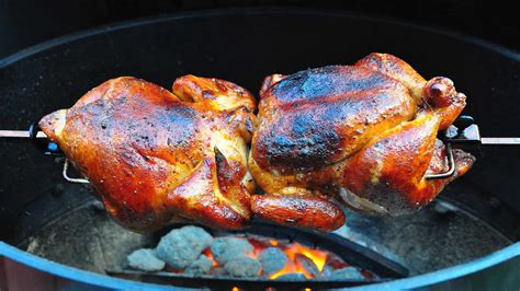 Rotisserie Grilling Barbecued Chicken Dad Cooks Dinner