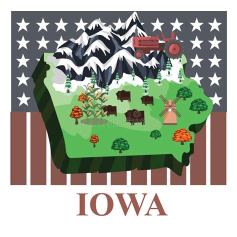 Iowa State Map. Vector Illustration Decorative Design Stock Vector ...