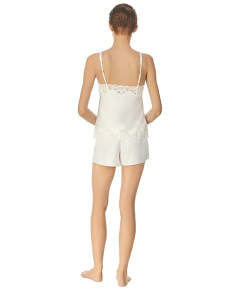 Lauren Ralph Lauren Flower Lace Trim Cami And Shorts Pajama Set Macys