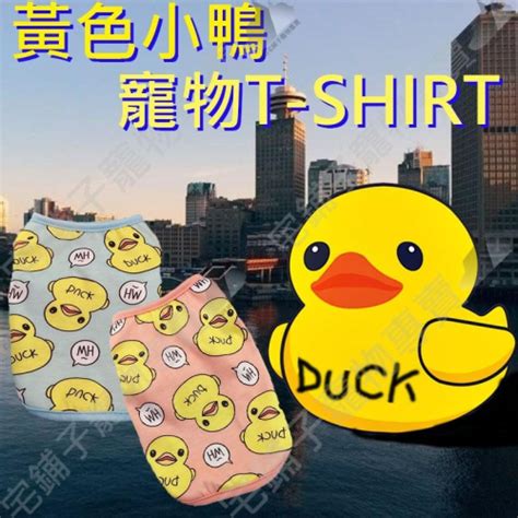 【宅鋪子】黃色小鴨寵物t Shirt 寵物衣服狗衣服狗狗衣服貓衣服寵物服飾兩腳衣寵物服裝寵物背心 宅鋪子【滿百元出貨】【台灣