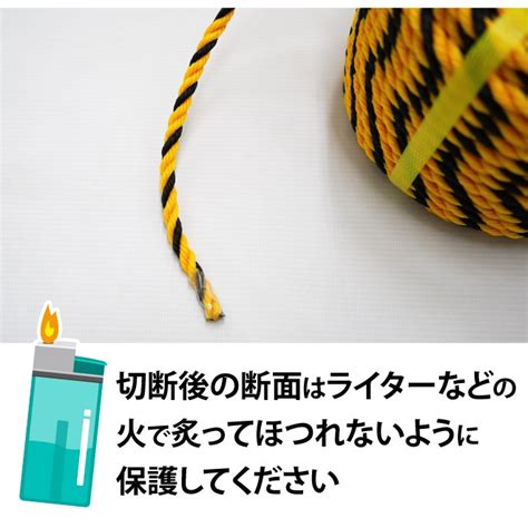 標識ロープ Φ9mm×50m 2個セット 100m トラロープ 黒黄ロープ 縄 駐車場 工事現場 危険表示 立入禁止 バリケード