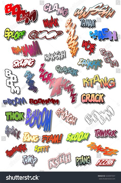 Vector Onomatopoeia Effects Comic Book Sounds Stock Vector