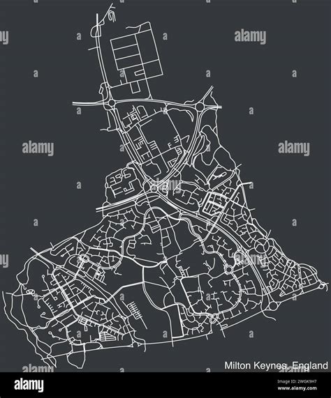 Milton Keynes Outline Map Hi Res Stock Photography And Images Alamy