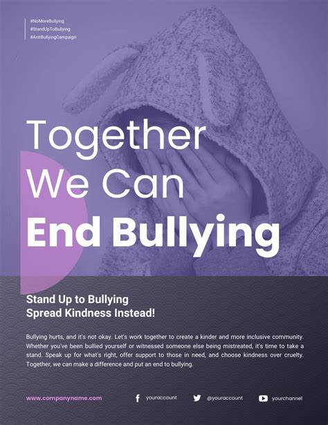 Dark Purple Anti Bullying Campaign Poster Venngage