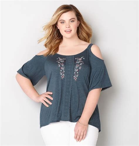 Find Trendy New Plus Size Tops In Sizes 14 32 Like The Embroidered